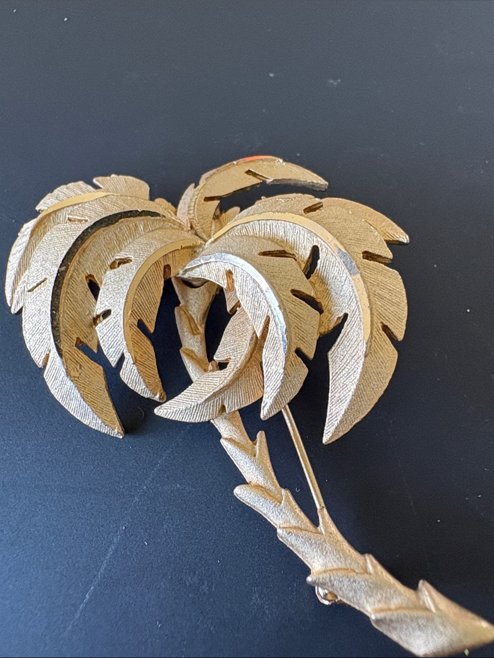 Vintage Gold-Tone Leaf Brooch